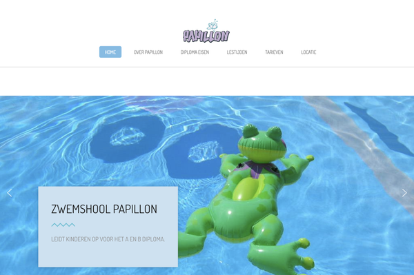 Zwemschool Papillon dashboard with enrolments, lesson planning and diploma progress per child